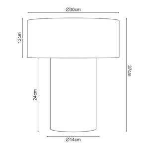 Tafellamp Kömn 37xØ30 cm E27 bruin lux.pro