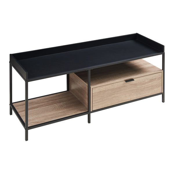 Tv meubel Belana 120x40x54 cm zwart en eikenkleurig [en.casa]