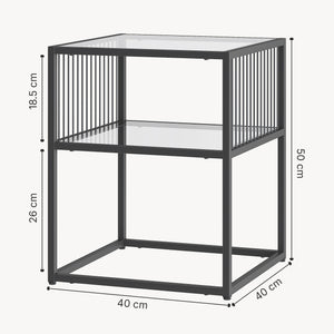 Bijzettafel Tronevn 50x40x40 cm zwart [en.casa]