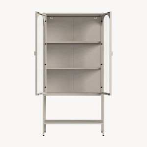 Vitrinekast Klippestad 160x80x35 cm camel [en.casa] 