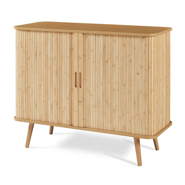 Sideboard Nordkapp dressoir met schuifdeuren 100x40x80 cm naturel [en.casa]