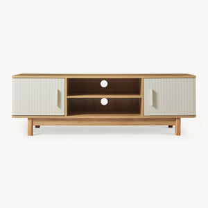 Tv meubel Ferrersp 140x40x45 cm eikenkleurig havermout en naturel [en.casa]