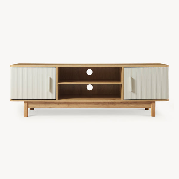 Tv meubel Ferrersp 140x40x45 cm eikenkleurig havermout en naturel [en.casa]