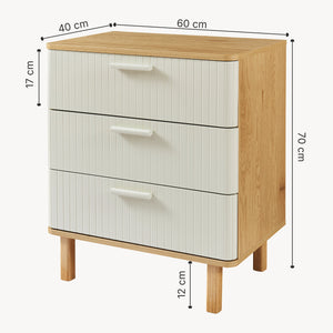 Commode Ferrersp 70x60x40 cm eikenkleurig havermout en naturel [en.casa]