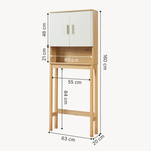 Toiletombouwkast Ferrersp 160x63x20 cm eikenkleurig havermout en naturel [en.casa]