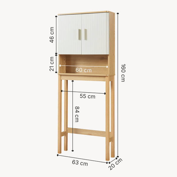 Toiletombouwkast Ferrersp 160x63x20 cm eikenkleurig havermout en naturel [en.casa]
