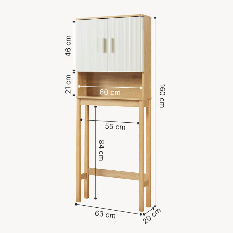 Maatschets Toiletombouwkast Ferrersp 160x63x20 cm eikenkleurig havermout en naturel [en.casa]