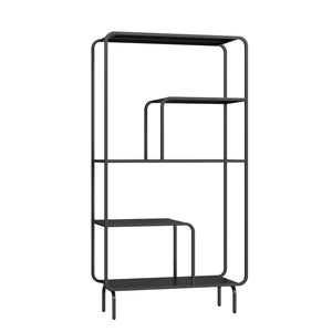 Boekenkast Færder 145x76x33 cm zwart mat [en.casa]