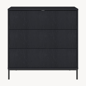 Ladekast Nykapin commode met 3 lades 80x80x40 cm zwart [en.casa] 