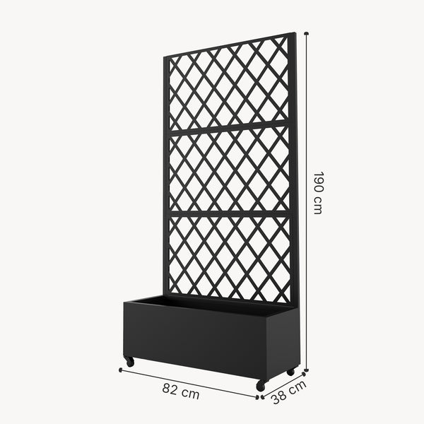 Roomdivider Malja met plantenbak 190x82x38 cm zwart casa.pro