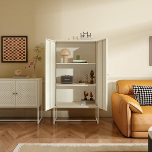 Woonkamerkast Viitasaari commode 150x80x40 cm crèmewit [en.casa] 