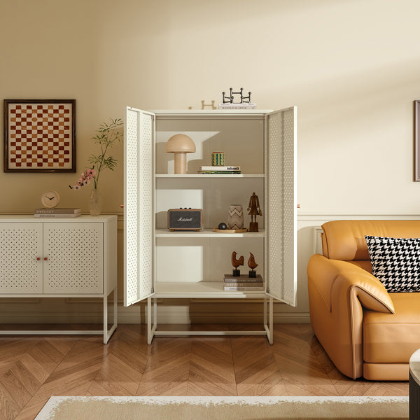 Woonkamerkast Viitasaari commode 150x80x40 cm crèmewit [en.casa] 