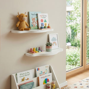Kinder-wandrekset 2-delig Sirlstalo 57x19x3 cm Wit [en.casa]