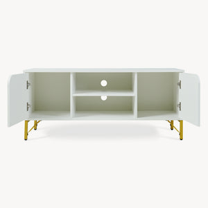 Tv-meubel Reyri 120x39x52 cm wit en goudkleurig [en.casa]