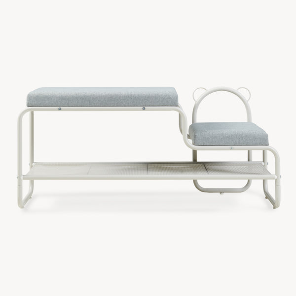 Schoenenbank Jässaatka met kinderkruk 100x32x46 cm grijs [en.casa] 