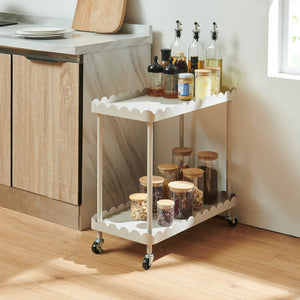 Serveerwagen Bolmanralu trolley 60x61x31 cm grijs [en.casa] 