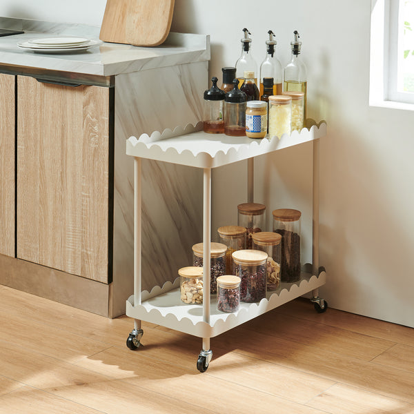 Serveerwagen Bolmanralu trolley 60x61x31 cm grijs [en.casa] 