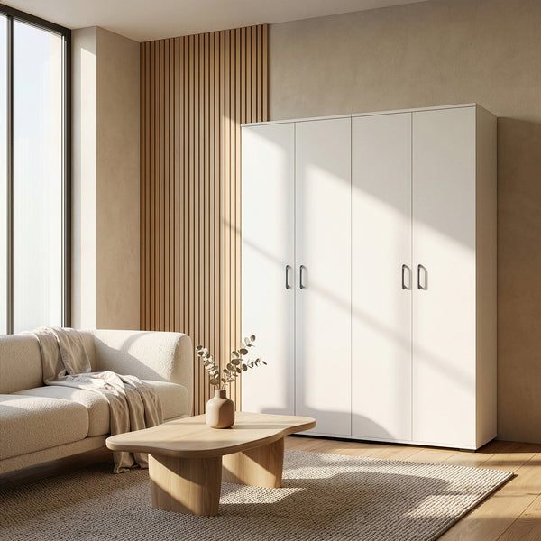 Kledingkast Chalvefted 175x60x35 cm Wit [en.casa]