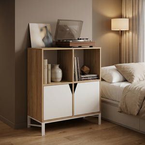 Kast Kerrköndam 94x76x40 cm Eikenlook/Wit [en.casa]