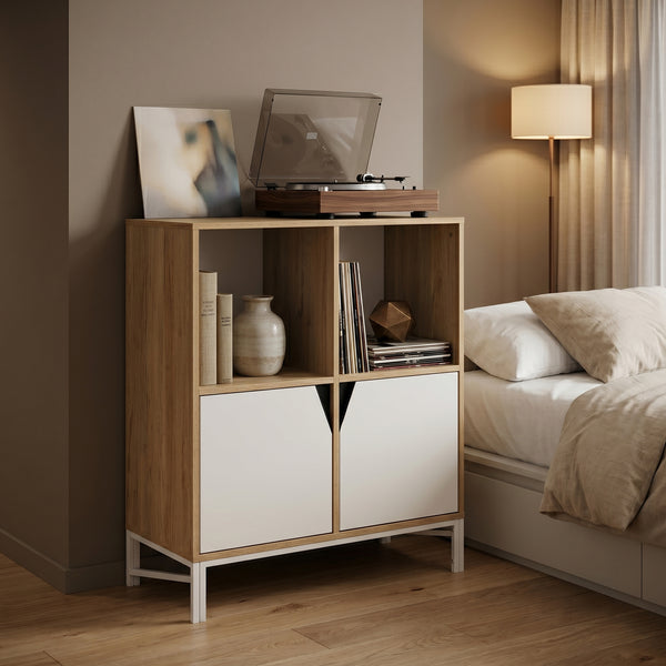 Kast Kerrköndam 94x76x40 cm Eikenlook/Wit [en.casa]
