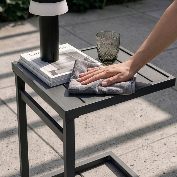 Outdoor bijzettafel Gaby staal 58x40x30 cm antracietgrijs [casa.pro]