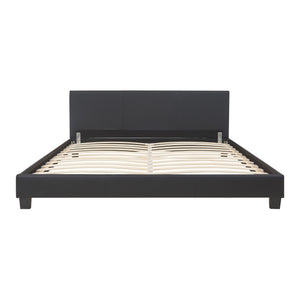 Houten bed Aron kunstleer met bedbodem 160x200 zwart