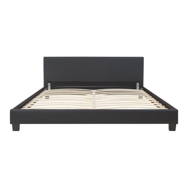 Bedframe met lattenbodem - kunstleer 180x200cm - zwart