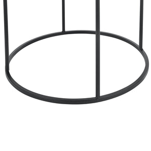 Salontafel rond set van 3 zwart 45xØ30 - 50xØ35 - 55xØ40 cm