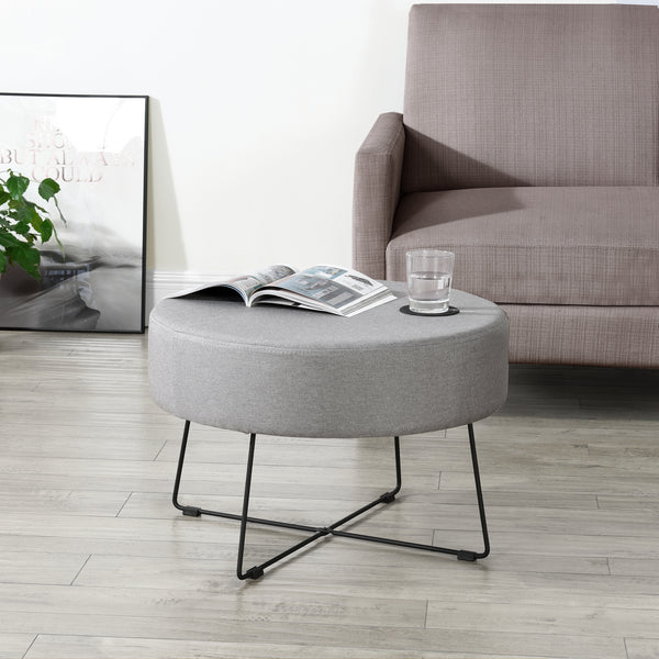 Salontafel Nelson stof rond 40xØ60 cm grijs en zwart