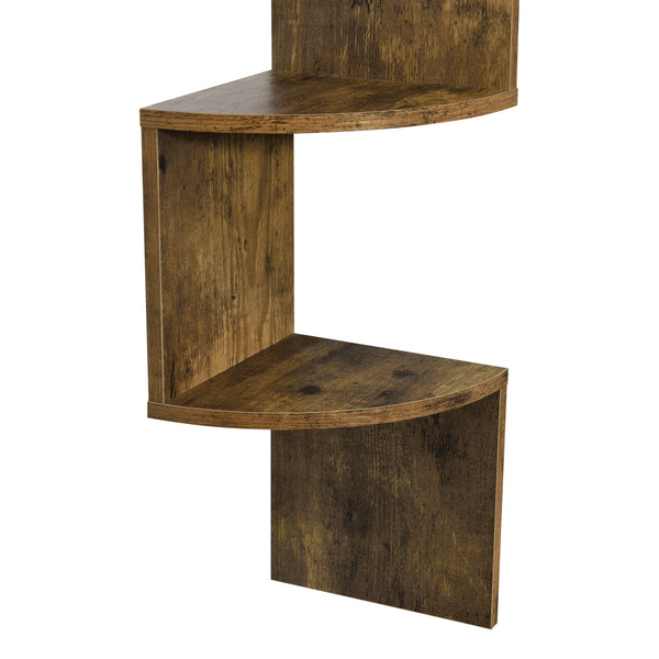 Wandplank wandrek zigzag 123x19,5x19,5 cm walnoot