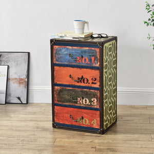 Commode Goslar met 4 lades industrieel 66x40x30 meerkleurig