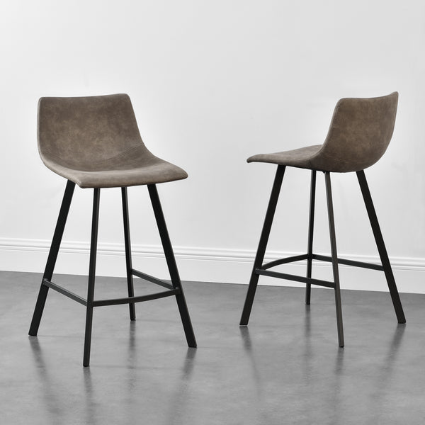 Barkruk Edinburgh 88x41x47 cm set van 2 taupe en zwart