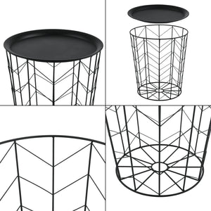 Bijzettafel Cerisey set van 2 met afneembaar tafelblad zwart