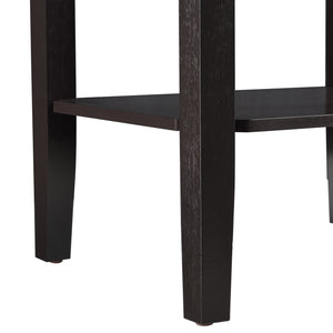 Bijzettafel Thun met plank MDF 38x30x74 cm donkerbruin