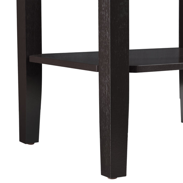 Bijzettafel Thun met plank MDF 38x30x74 cm donkerbruin