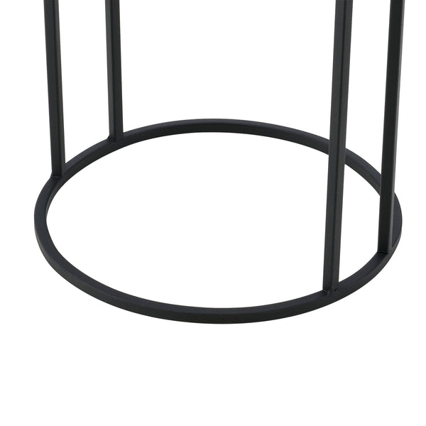 Bloempot op standaard Malmedy set van 2 zwart en goud