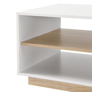 Salontafel Trelleborg 100x60x46 cm wit en eikenkleurig