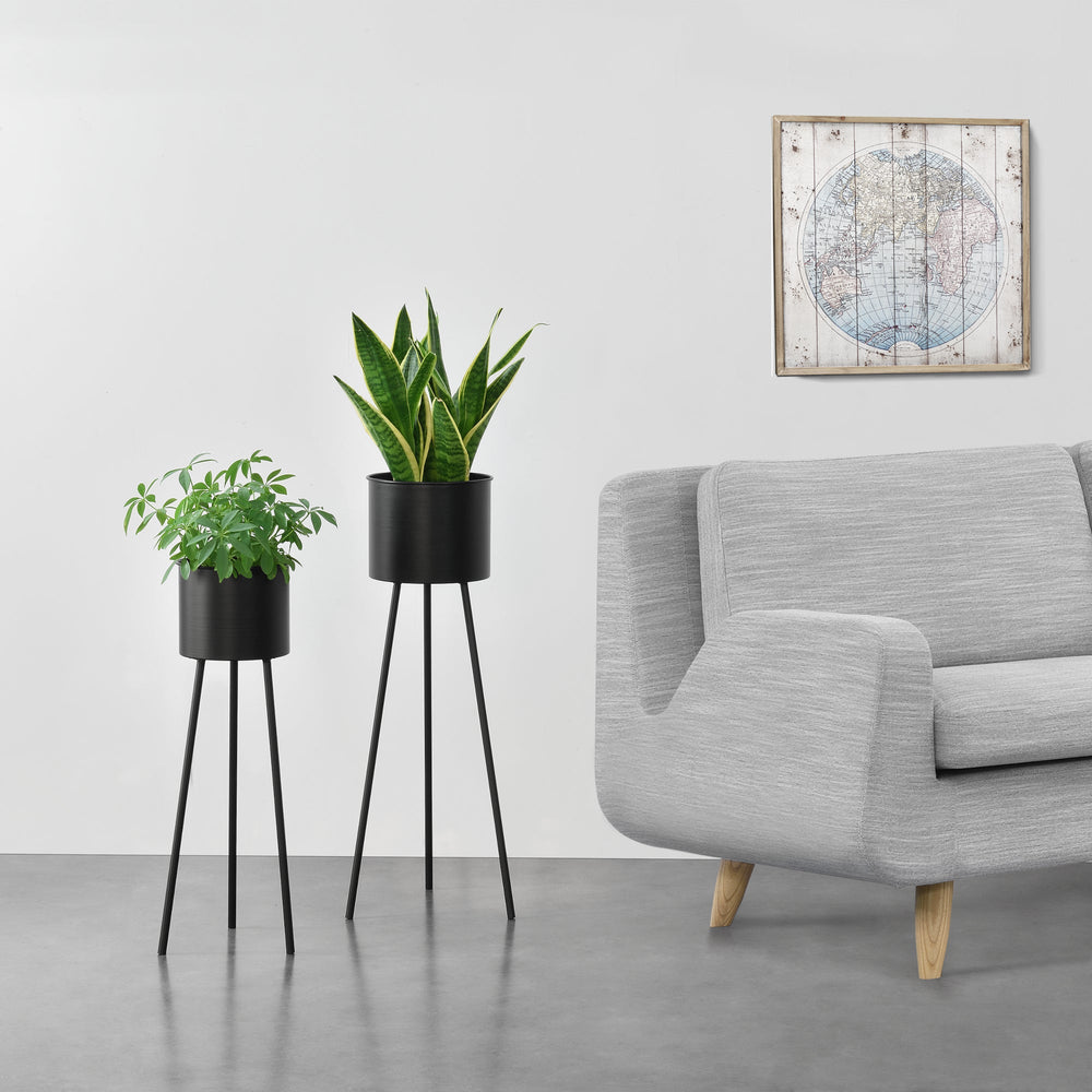Blumenständer Dalhem 2er Set Zwart en.casa - premiumXL