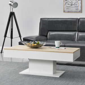 Salontafel Lünen met opbergruimte 110x60x40 cm eiken en wit