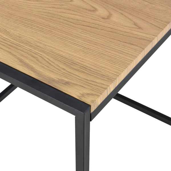 Salontafel Ringsaker set van 3 zwart en eikenkleurig