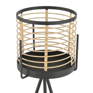Bloempot op standaard Lasne set van 2 zwart en beige