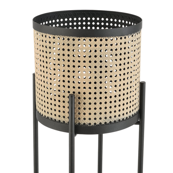 Bloempot op standaard Colfontaine set van 2 zwart en zandkleurig