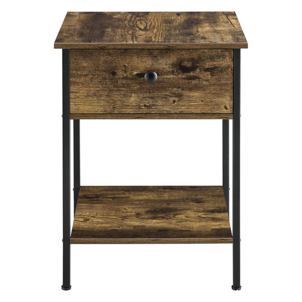 Bijzettafel Fagersta met lade 55x40x40 cm zwart en houtkleurig