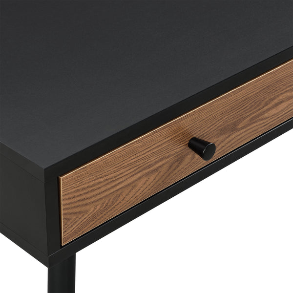 Bureau Tumba met lades 115x48x75 cm houtkleurig en zwart
