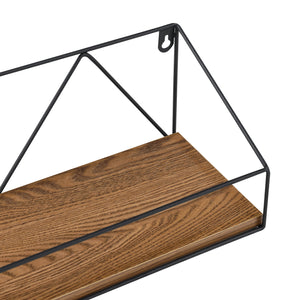 Wandrek Kolding set van 3 zwart en houtkleurig