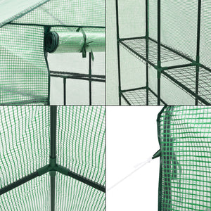 [en.casa] Tuinkas Vale met planken 120x170x194 cm groen