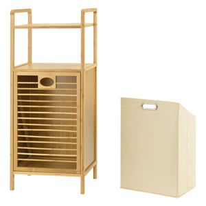 [en.casa] Bamboe wasmand Rendalen met plank 40x30x95 cm