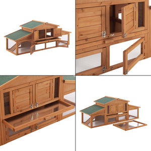 [en.casa] Konijnenhok Schmitten 72x180x62 cm houtkleurig