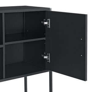 [en.casa] Commode Motala spaanplaat 90x108,5x30 cm zwart
