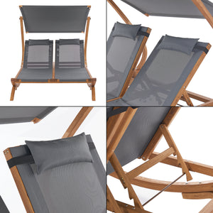 [en.casa] Dubbel ligbed Karystos met luifel 197x156x144 cm